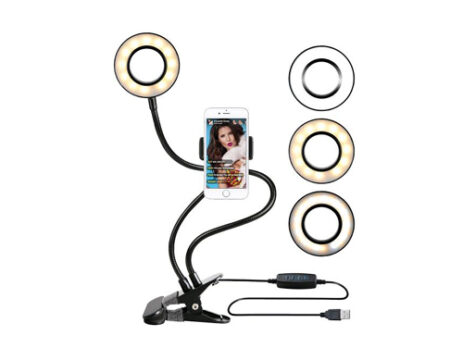 Ring light with cell phone holder stand