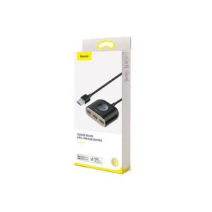 Baseus Square Round 4 in 1 USB HUB Adapter (USB3.0 TO USB3.0*1+USB2.0*3) 1m - Image 1