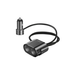 BASEUS CRDYQ-0S Smart Extended Car Charger Dual Ports Cigarette Lighter Socket - Image 1