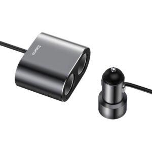 BASEUS CRDYQ-0S Smart Extended Car Charger Dual Ports Cigarette Lighter Socket - Image 2