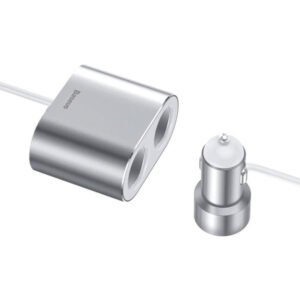 BASEUS CRDYQ-0S Smart Extended Car Charger Dual Ports Cigarette Lighter Socket - Image 3