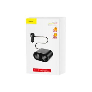 BASEUS CRDYQ-0S Smart Extended Car Charger Dual Ports Cigarette Lighter Socket - Image 4