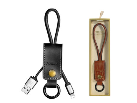 Original Remax Leather Key Ring With Charging Cable