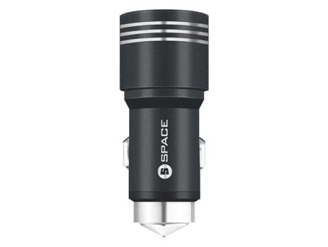 Space Dual USB Port Metal Car Charger CC-155