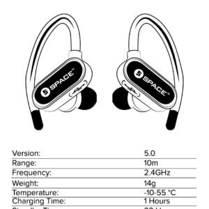 Space PL-665 Pulse Wireless Active Earphones - Image 2
