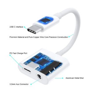 Type c to 3.5 mm jack and charging cable - Image 4
