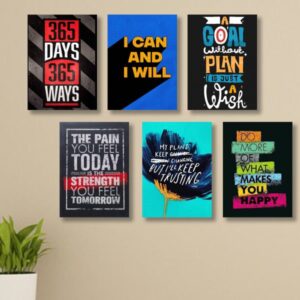 Motivational Canvas Wall Art Set Of 6