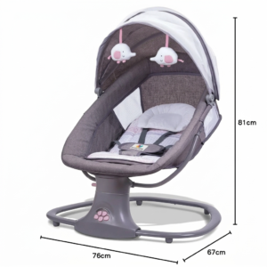 Mastela 3-in-1 Multi-Functional Baby Bassinet Swing – Grey - Image 3