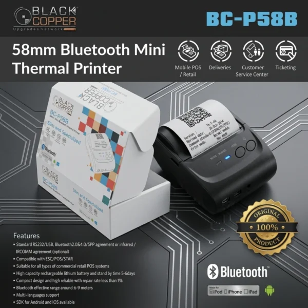 BlackCopper BC-P58B Printer BlackCopper BC-P58B Thermal Printer black