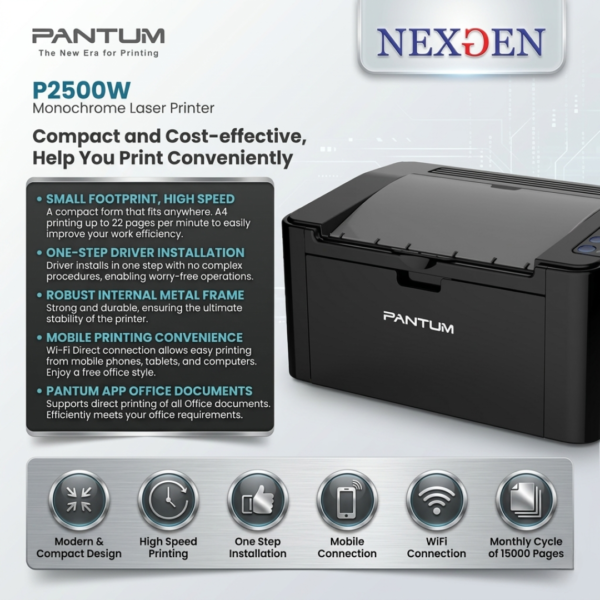 Pantum P2500W single function printer