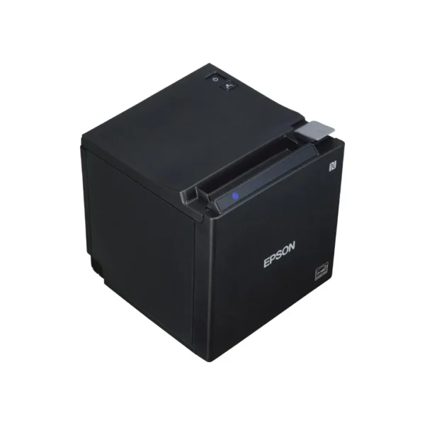 Epson TM-m30II thermal POS receipt printer front view in black