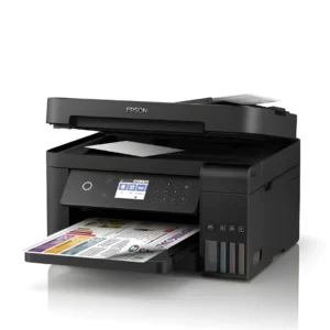 Front lower paper tray loaded with plain A4 sheets on an Epson EcoTank machine