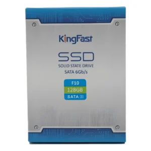 Slim side profile perspective showcasing the 7mm thickness of a 128GB KingFast SSD