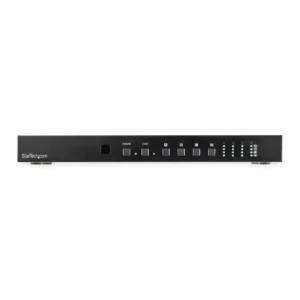 Rear orientation panel displaying 4 HDMI inputs and 4 HDMI outputs on a MATRIX SWITCH chassis