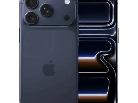 Front face angle of a brand new non active Apple IPHONE 17 showing its pristine glass panel
