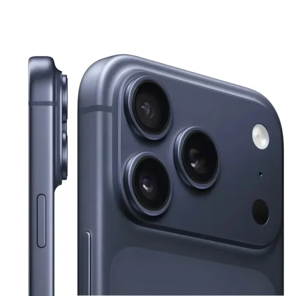Precision side viewpoint capturing the thin metallic bezel and action button on the IPHONE 17
