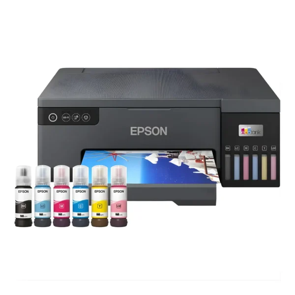 Specialized media loading slot on an EPSON 8050 holding an inkjet printable PVC ID card tray