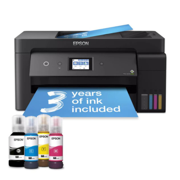 Epson EcoTank L14150 front integrated high yield ink bottles slot