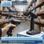 Black Copper Scanner BC-8805 handheld laser barcode reader front view