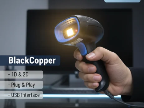 BlackCopper BC-1110QR 2D wired handheld barcode scanner front view