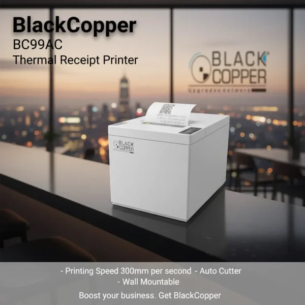 BlackCopper BC-99AC high-speed Shopify USB thermal receipt printer front view
