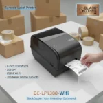BlackCopper BC-LP1300 dual-mode thermal barcode label printer front perspective view