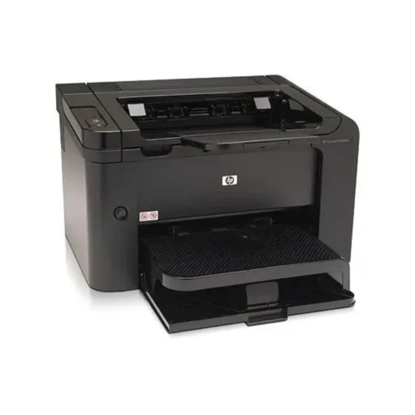 HP LaserJet P1606dn side profile with paper tray