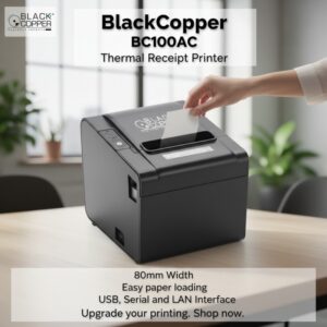 Black Copper BC-100AC Mini POS Receipt Printer front view