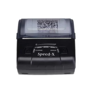 Open cover of Speed-X BT600M printer showing 80mm thermal paper roll compartment