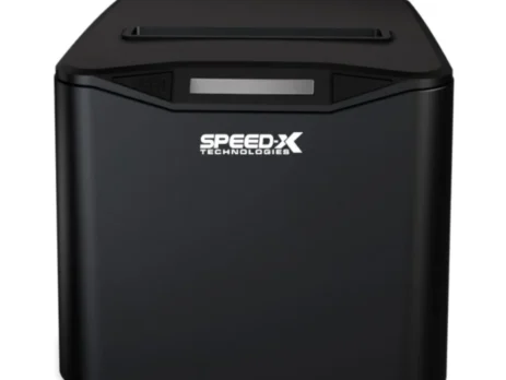 Speed-X SP-200U 80mm thermal receipt printer front view with High Speed Printing