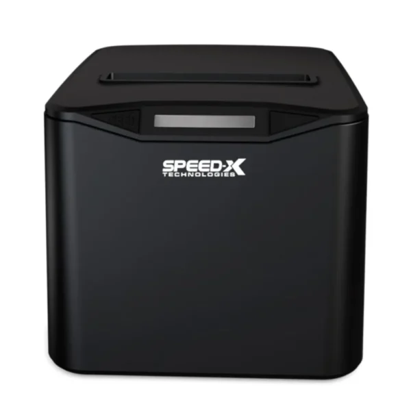 Speed-X SP-200U 80mm thermal receipt printer front view with High Speed Printing