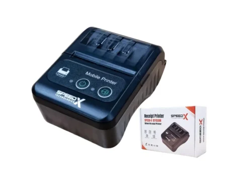Speed-X BT450M mini portable Bluetooth USB thermal printer 58mm front view