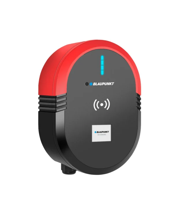 User swiping RFID card on Blaupunkt 22kW EV Fast Charger for security access