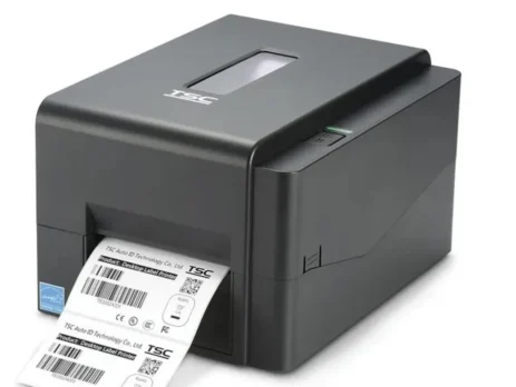TSC TE244 4-inch desktop Barcode Label Printer front angle perspective view
