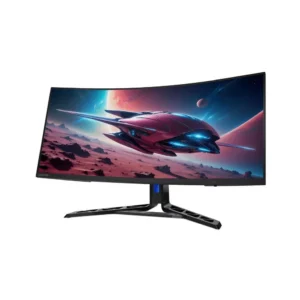 Side profile of Lenovo Legion R34w-30 showing 1500R screen curvature arc