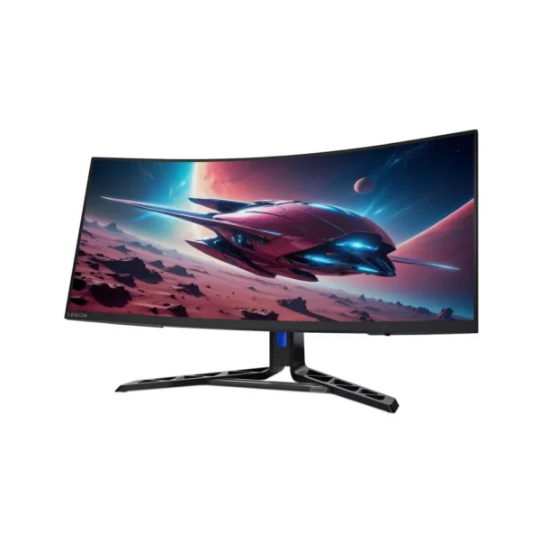 Side profile of Lenovo Legion R34w-30 showing 1500R screen curvature arc