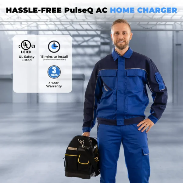 Heavy duty 5 meter Type 2 charging cable and plug on TOPDON Pulse Q ev car charger