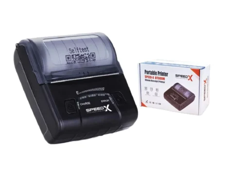 Speed-X BT600M mini portable 80mm thermal receipt printer featuring Bluetooth USB Printer connectivity