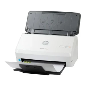 HP ScanJet Pro 3000 s4 50-sheet ADF tray loaded with business paper