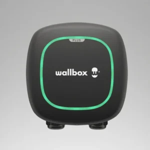 Mobile smartphone displaying myWallbox app controlling Wallbox Pulsar Plus 22kW