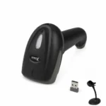 Speed-X 60D 2D wireless barcode scanner gun resting on its hands-free charging stand