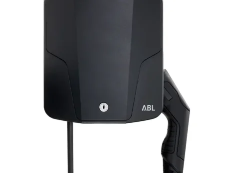 ABL Wallbox eMH1 Basic 22kW EV charger front view showing Type 2 connector cable