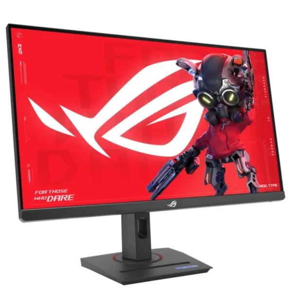 Integrated 1/4 inch tripod socket on top of ASUS ROG Strix XG27ACG stand for streaming lights