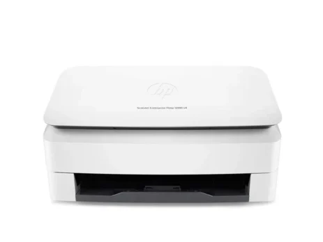 HP ScanJet Enterprise Flow 5000 s4 HP Sheetfeed Scanner front view with document tray extended