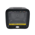 Speed-X SX-9700 hands-free 2D CMOS desktop barcode scanner sitting on a POS checkout counter