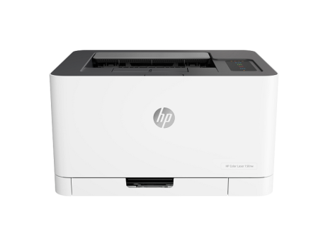 HP Color Laser 150nw color laser printer front view on white background