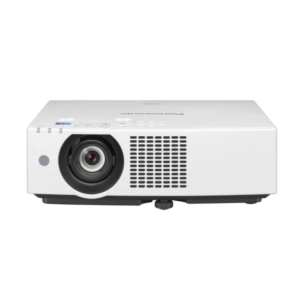 Panasonic PT-VMZ51 LCD Laser Projector Front View Panasonic PT-VMZ51 5200 lumens WUXGA LCD laser projector in white chassis