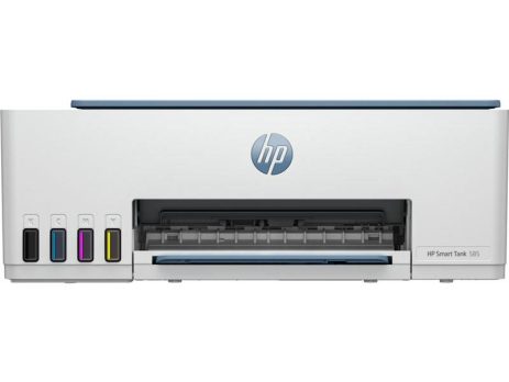 HP Smart Tank 585 wireless Smart Tank Printer in Surf Blue front angle view