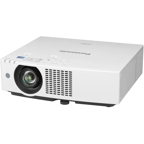 Panasonic PT-VMZ61 WUXGA 3LCD Laser Projector Front view of white Panasonic PT-VMZ61 Projector on a clean tabletop