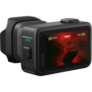 Underwater view of the waterproof GoPro MISSION 1 camera submerged in water